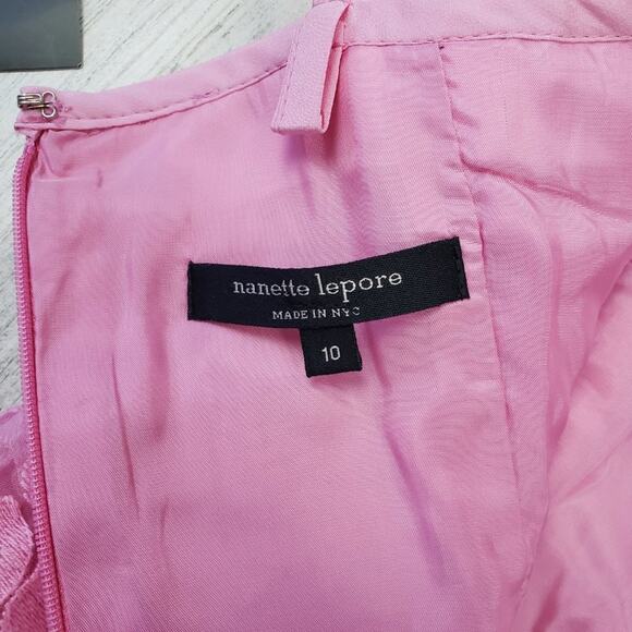 NWT Nanette Lepore Pink A-Line Mini Beach Breeze Petal Dress Women's Size 10 - Picture 9 of 11